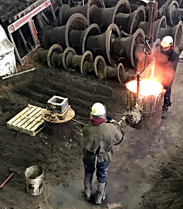 Moving the transfer bucket into position